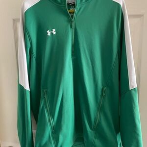 Under Armour Green and White Men's Sweatshirt